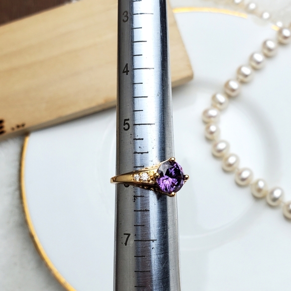 ๐ซ Stunning Amethyst Gold Ring size 6 - Picture 7 of 8